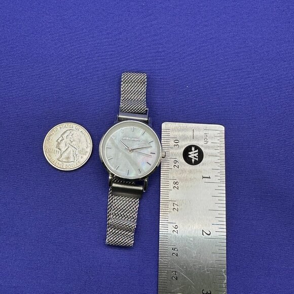 Laura Ashley Womens’ Silver-Tone Analog Watch. Mesh Band.  Fresh Battery